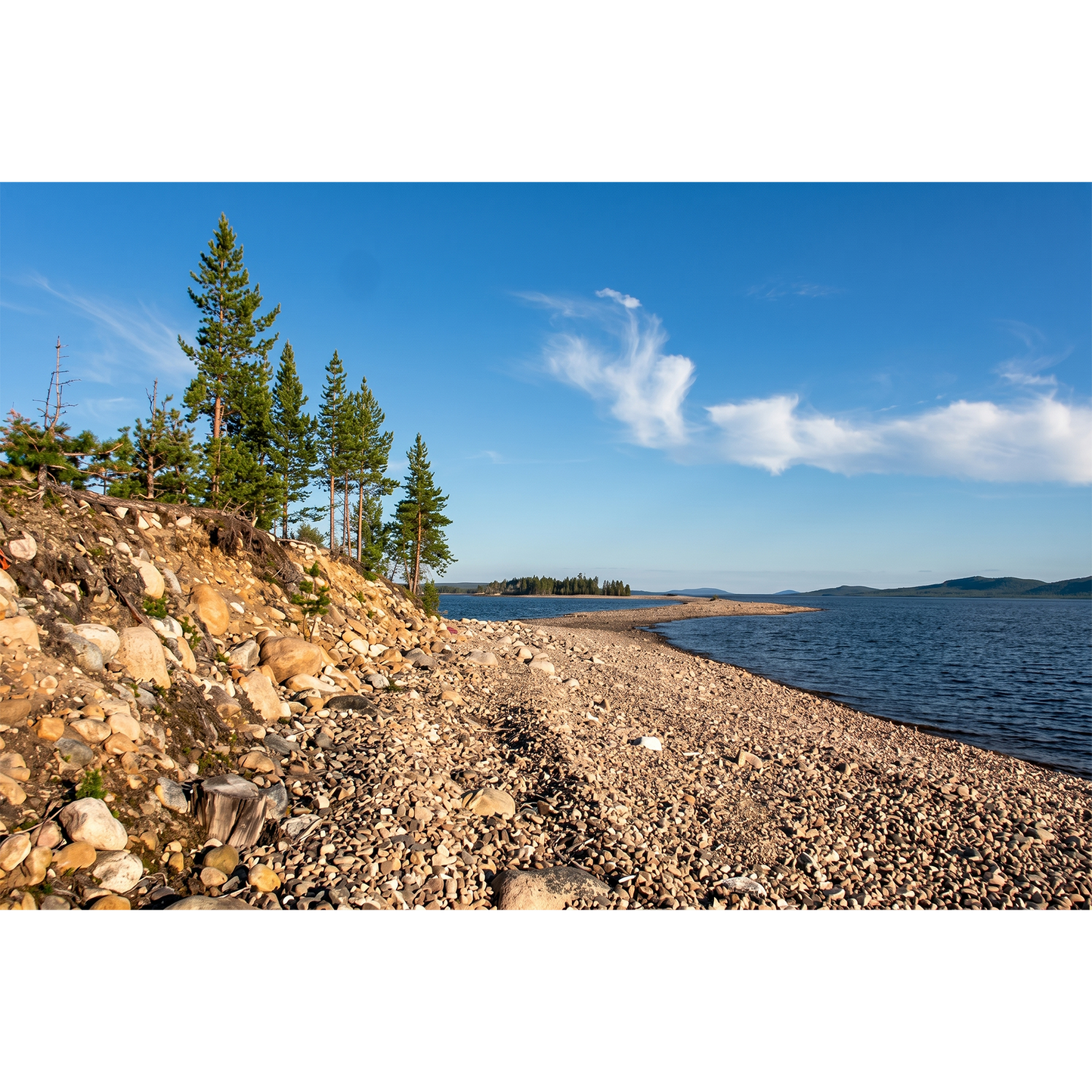 Island Shoreline on Lake Hornavan, Swedish Lapland