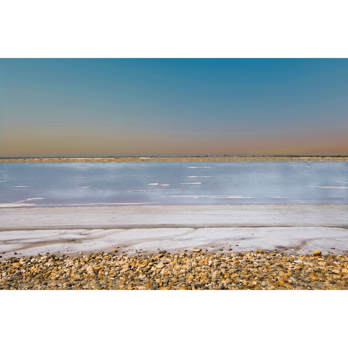 Salins de Camargue - Serene Salt Flats and Gradient Twilight Sky