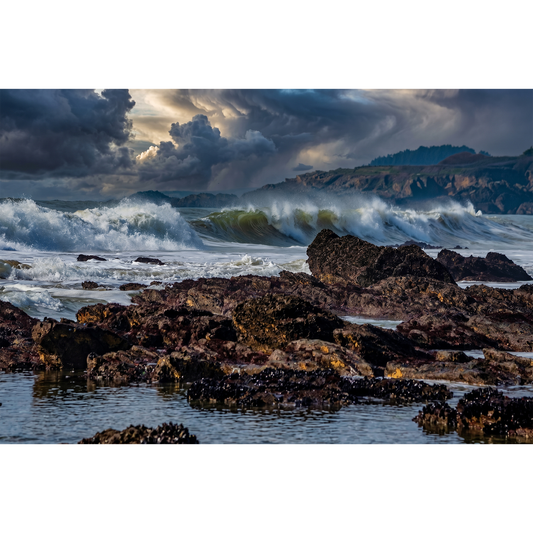 Brittany Beach, Crashing Waves and Moody Storm Clouds