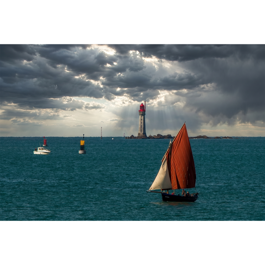 Lighthouse and boats outside Saint-Malo
