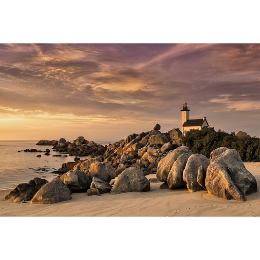 Phare de Pontusval - Golden Hour Over the Granite Coast of Brittany