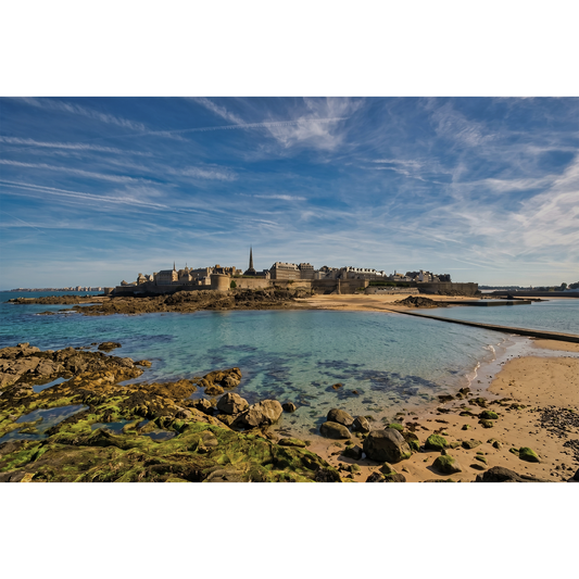 Saint-Malo - Turquoise Bay and the Walled City at Low Tide