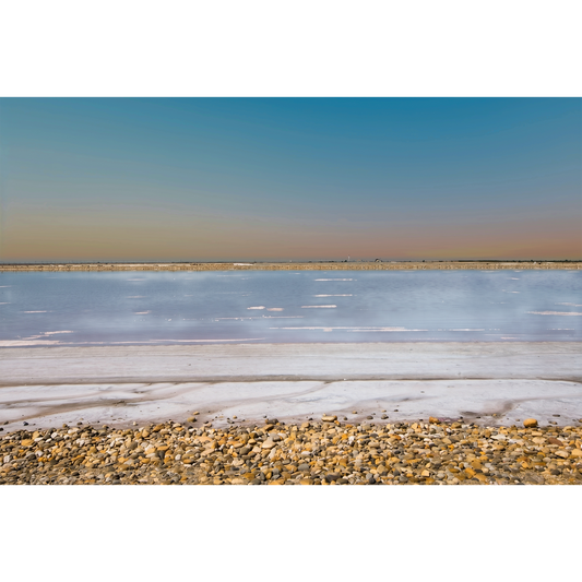Salins de Camargue - Serene Salt Flats and Gradient Twilight Sky